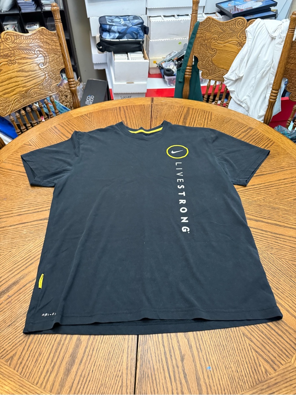 Nike Black Livestrong Short Sleeve Tee with Yellow Accents